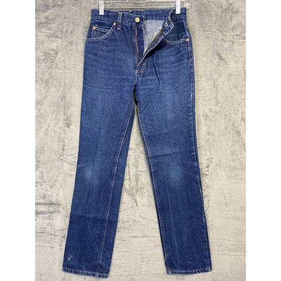Vintage Lee Rider Jeans Mens 29x32 Denim Blue Straight Leg USA Union Made 70s
